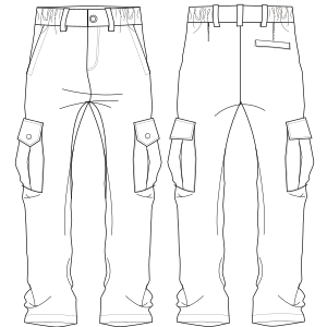Moldes de confeccion para HOMBRES Pantalones Pantalon cargo 7182